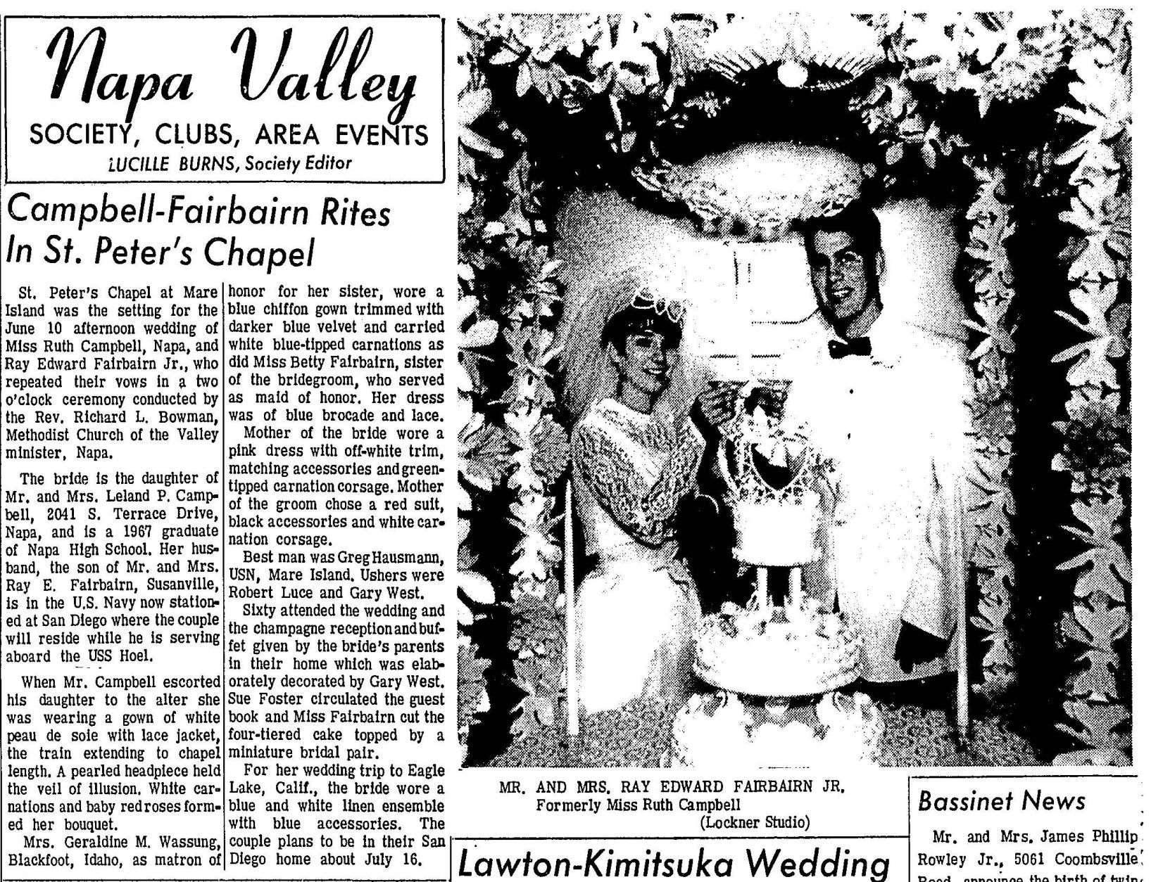Napa newlyweds from 1967